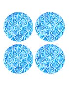 4 tovagliette rotonde art-deco blu - D.40 cm