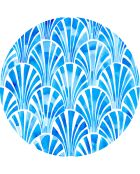 4 tovagliette rotonde art-deco blu - D.40 cm