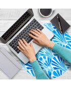 4 tovagliette rotonde art-deco blu - D.40 cm