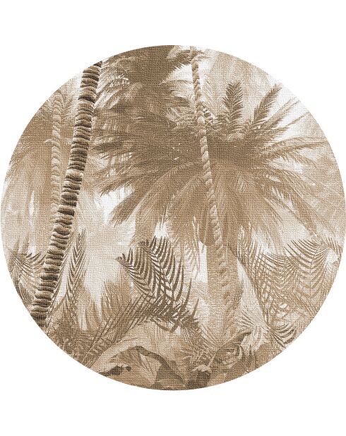 4 manteles individuales redondos en sepia haitiana - D.40 cm