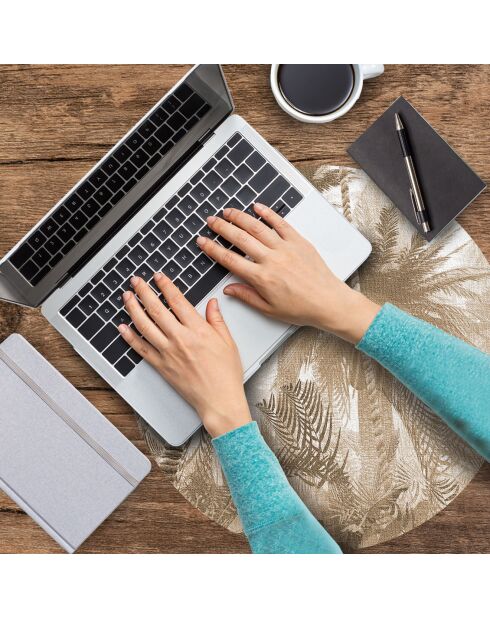 4 manteles individuales redondos en sepia haitiana - D.40 cm