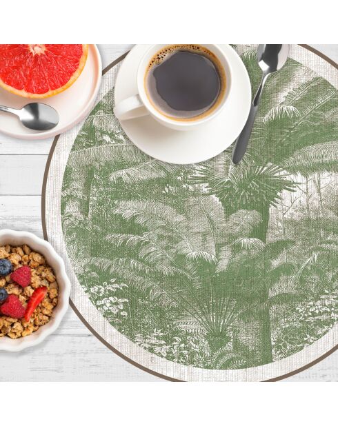 4 tovagliette rotonde Santo Domingo verdi - D.40 cm