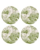 4 Sets de table ronds imprimés palmiers verts - D.40 cm