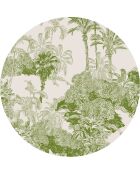 4 Sets de table ronds imprimés palmiers verts - D.40 cm