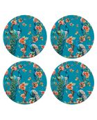 4 mehrfarbige Tischsets Peacock 4 - D.40 cm