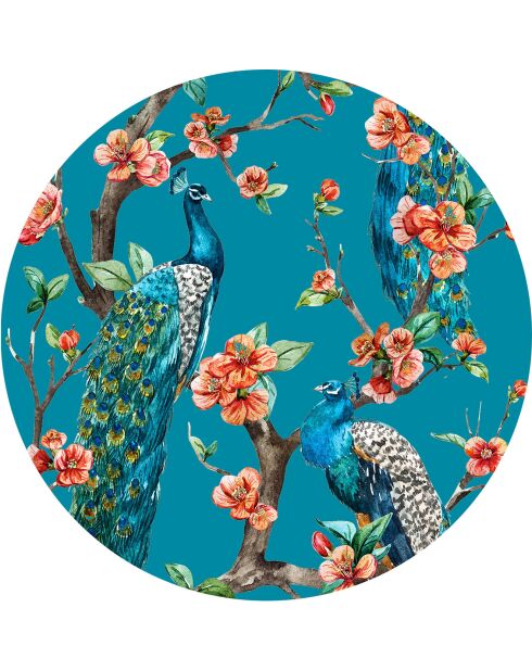 4 veelkleurige placemats van Peacock 4 - D.40 cm