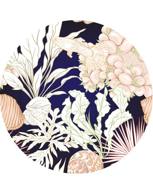 4 tovagliette rotonde con tovagliette Bahamas multicolore - D.40 cm