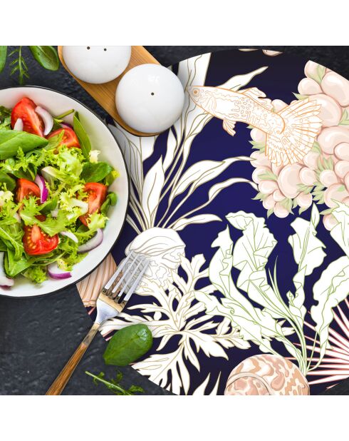 4 tovagliette rotonde con tovagliette Bahamas multicolore - D.40 cm