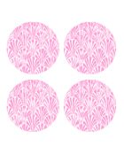 4 Sets de table ronds art-deco roses - D.40 cm
