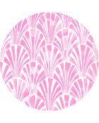 4 Sets de table ronds art-deco roses - D.40 cm