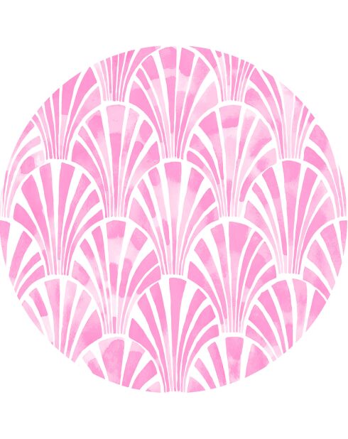 4 Sets de table ronds art-deco roses - D.40 cm