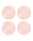 4 Sets de table ronds art-deco corail - D.40 cm