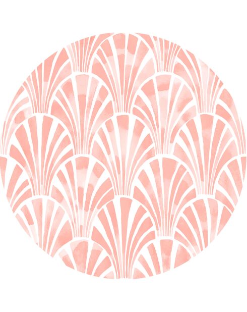 4 Sets de table ronds art-deco corail - D.40 cm