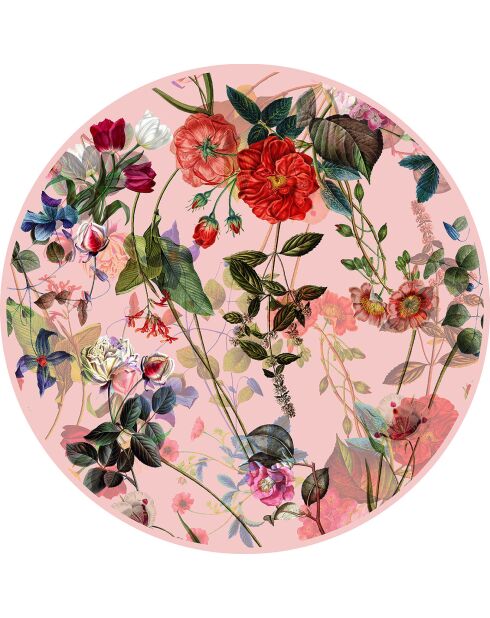 4 veelkleurige ronde lente-placemats - D.40 cm