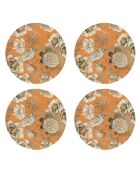 4 Sets de table ronds oiseau 2 multicolores - D.40 cm