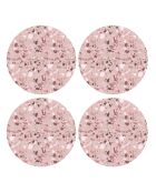 4 Sets de table ronds marbre roses - D.40 cm