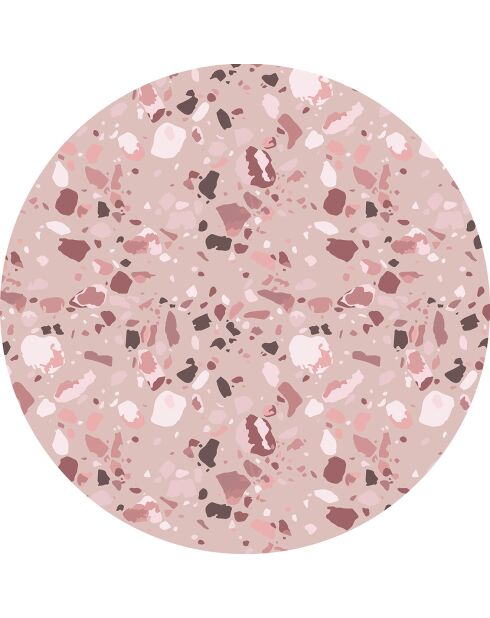 4 Sets de table ronds marbre roses - D.40 cm