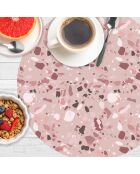 4 Sets de table ronds marbre roses - D.40 cm