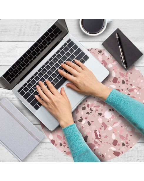 4 Sets de table ronds marbre roses - D.40 cm