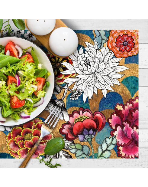 4 tovagliette rettangolari deluxe 2 multicolore - 30x45 cm