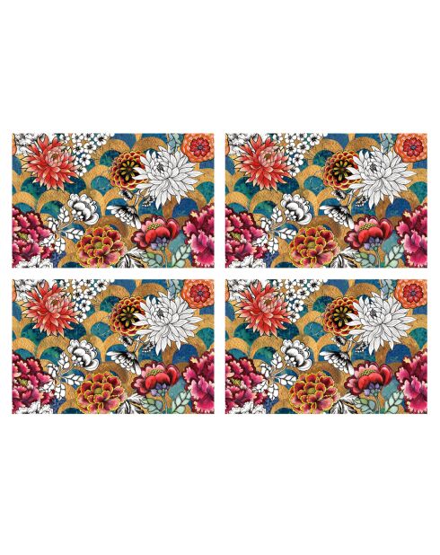 4 tovagliette rettangolari deluxe 2 multicolore - 30x45 cm