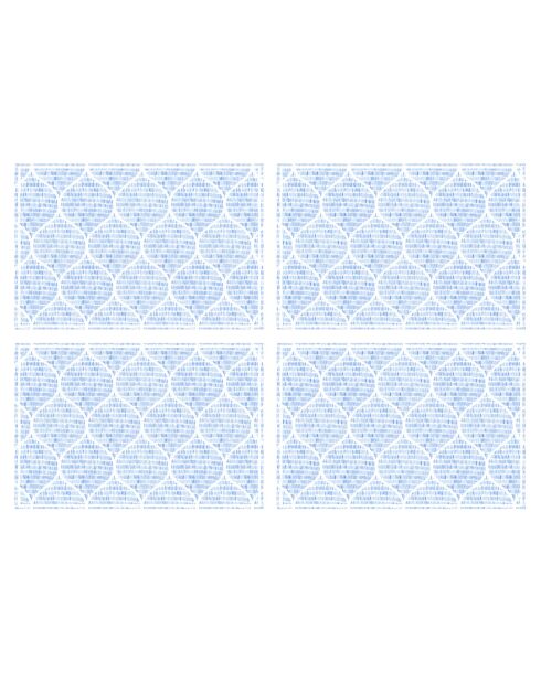 4 rechteckige Tischsets aus blauem arabischem Marmor - 30x45 cm