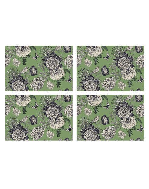 4 tovagliette rettangolari bird 9 multicolore - 30x45 cm