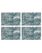 4 Sets de table rectangulaires Santo Domingo bleus - 30x45 cm