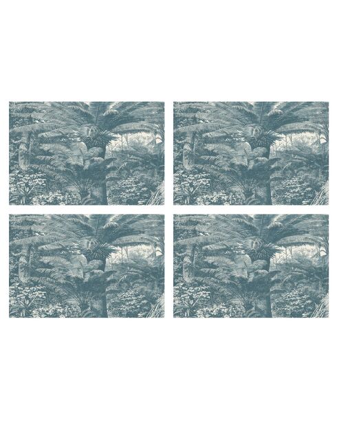 4 Sets de table rectangulaires Santo Domingo bleus - 30x45 cm