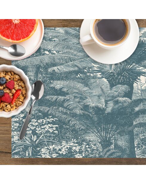 4 Sets de table rectangulaires Santo Domingo bleus - 30x45 cm