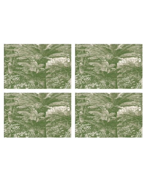 4 tovagliette rettangolari verdi Santo Domingo - 30x45 cm