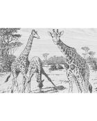 4 rechteckige schwarz-weiße Giraffen-Tischsets - 30x45 cm