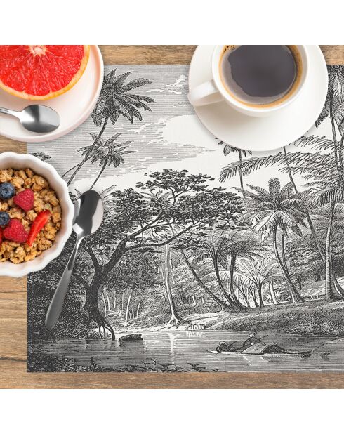 4 manteles individuales rectangulares con manteles individuales multicolores de Puerto Rico - 30x45 cm