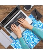 4 manteles individuales rectangulares, color azul art-déco, 30 x 45 cm