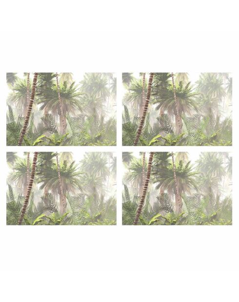 4 Sets de table rectangulaires Haïti multicolores - 30x45 cm
