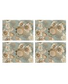 4 manteles individuales rectangulares para pájaros, 1 multicolor, 30 x 45 cm