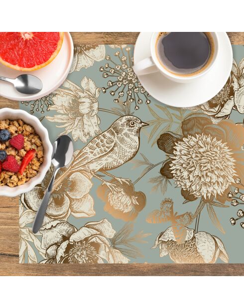 4 manteles individuales rectangulares para pájaros, 1 multicolor, 30 x 45 cm