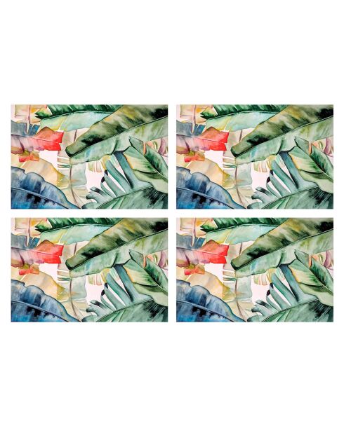 4 Sets de table rectangulairess leaves_colours multicolores - 30x45 cm