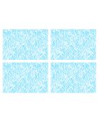 4 manteles individuales art déco rectangulares de color azul claro, 30 x 45 cm