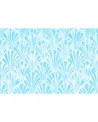4 manteles individuales art déco rectangulares de color azul claro, 30 x 45 cm