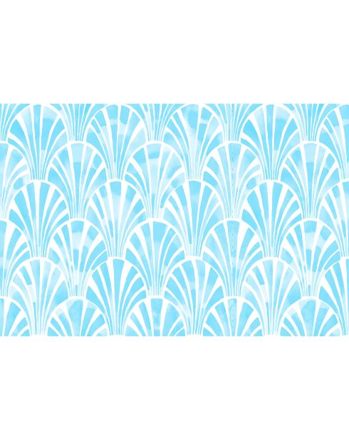 4 hellblaue rechteckige Art-Deco-Tischsets - 30x45 cm