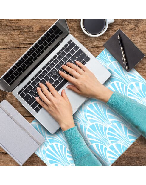 4 hellblaue rechteckige Art-Deco-Tischsets - 30x45 cm