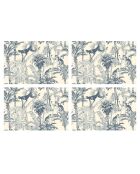 4 rechthoekige blauwe placemats voor chimpansees - 30x45 cm