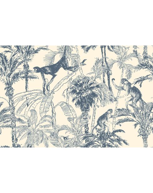 4 Sets de table rectangulaires chimpanzés bleus - 30x45 cm