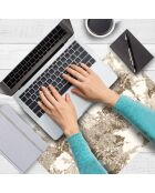 4 rechthoekige placemats met sepiapalmprint - 30x45 cm