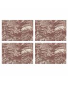 4 rode rechthoekige placemats van Santo Domingo - 30x45 cm