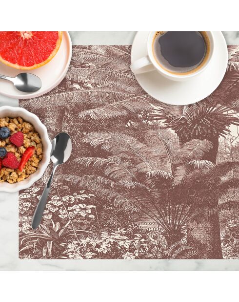 4 rode rechthoekige placemats van Santo Domingo - 30x45 cm