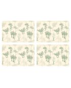 4 Sets de table rectangulaires Trees verts - 30x45 cm