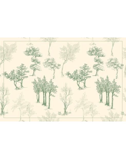 4 Sets de table rectangulaires Trees verts - 30x45 cm