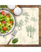 4 Sets de table rectangulaires Trees verts - 30x45 cm